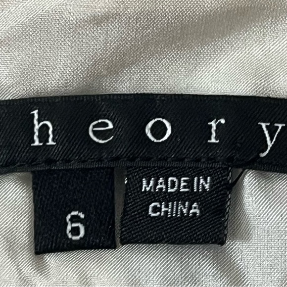 THEORY Floral Ruffle Neck Dress with Belt - Picture 3 of 3